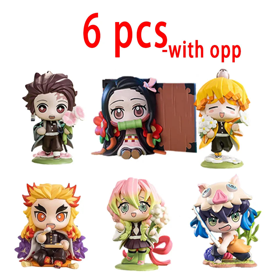 Demon Slayer Tanjiro Kamado Nezuko anime cartoon figure blind box creative personalized statue model ornament surprise gift box